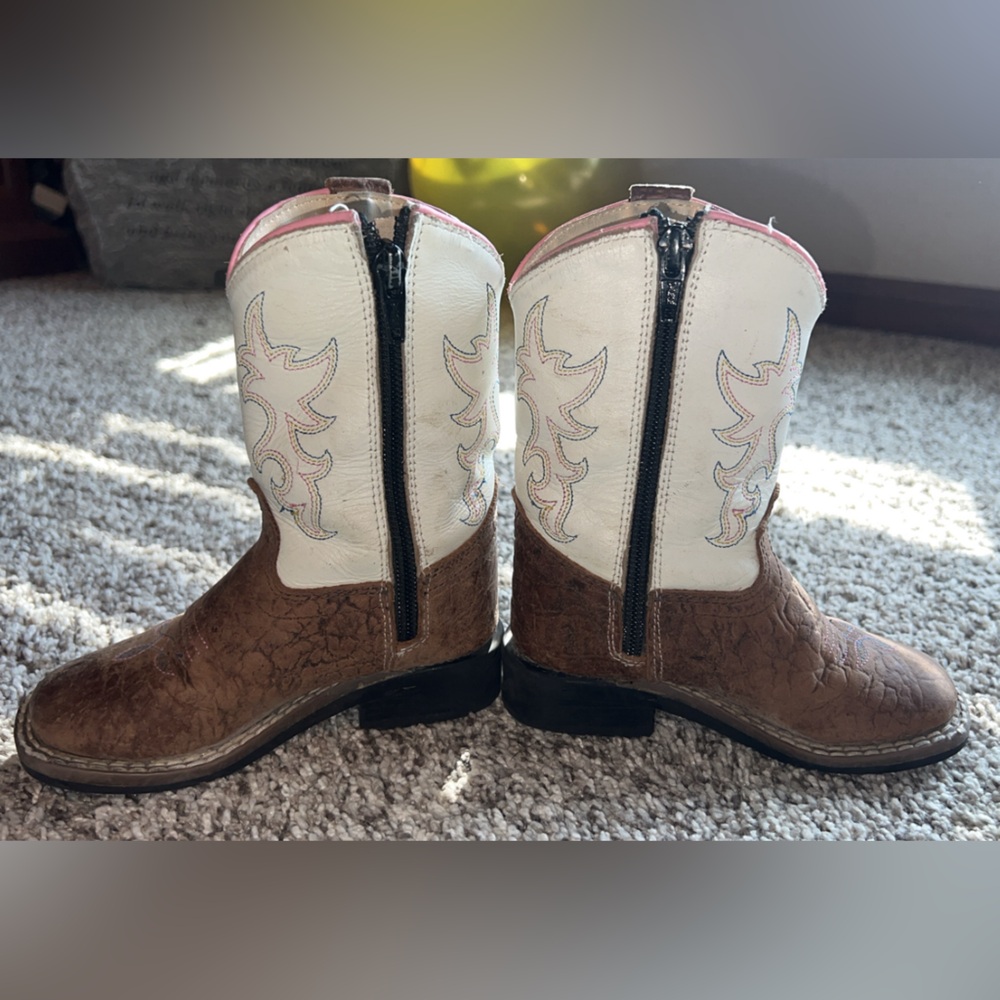 OLD WEST TODDLER GIRLS' WESTERN BOOTS - BROAD SQUARE TOE